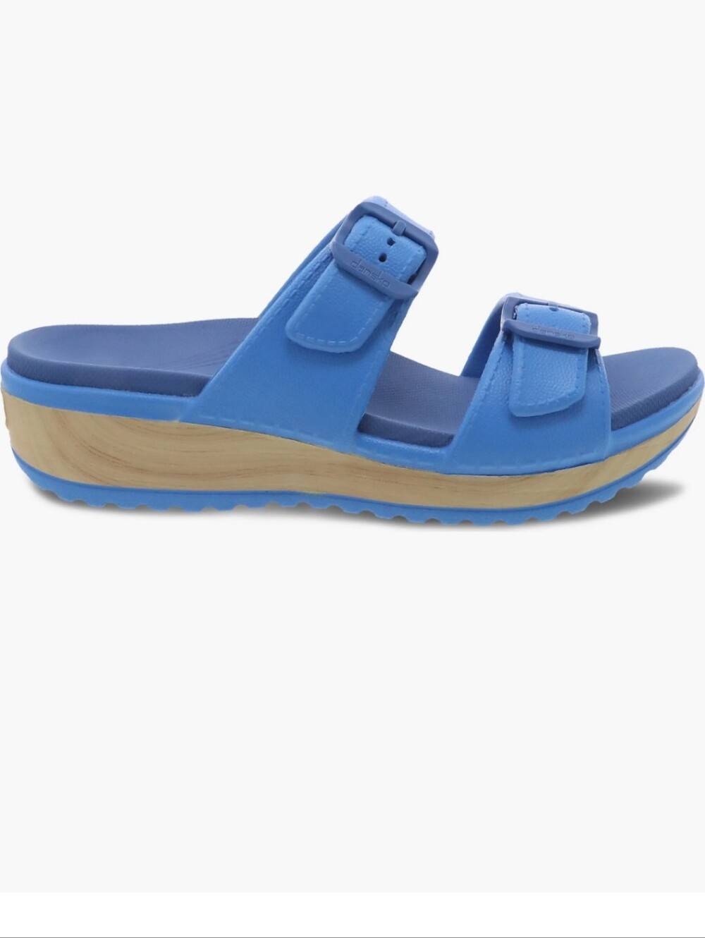 Dansko Blue Double-Buckle Slide Sandals